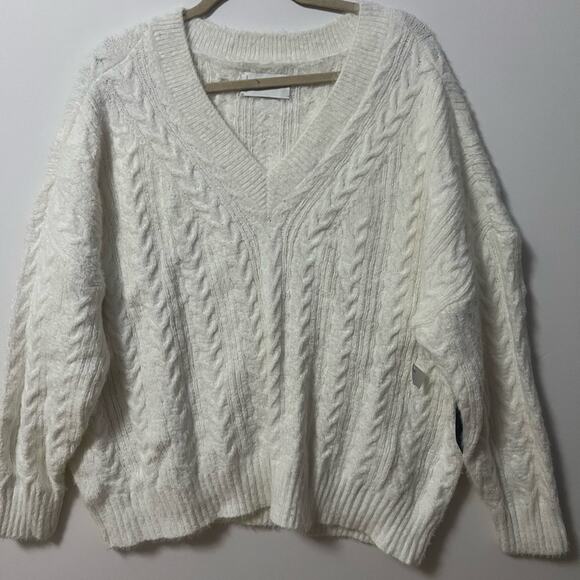 NWT LUCKY BRAND EYELASH CREAM BULKY HEAVY SWEATER SIZE XXL - Picture 2 of 9